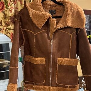 Line & Dot Brown Teddy Jacket